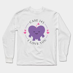 stray kids case 143 purple heart Long Sleeve T-Shirt